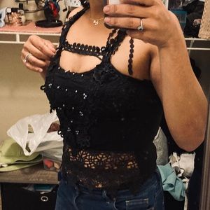 Sexy Handcrafted black Colombian tank top